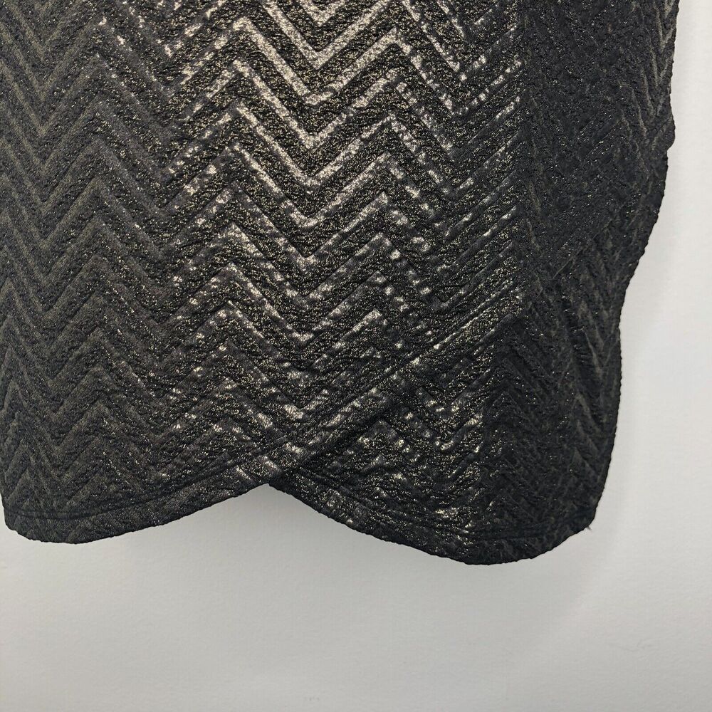 New THE MOON COLLECTION Black Gold Cut Out Mini Dress Size Small Chevron Party - Picture 6 of 12
